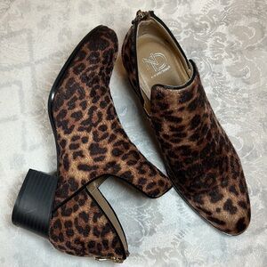 NEW DIRECTIONS Fredricka Leopard Print Ankle Boots - US Size 7.5 M - EUC